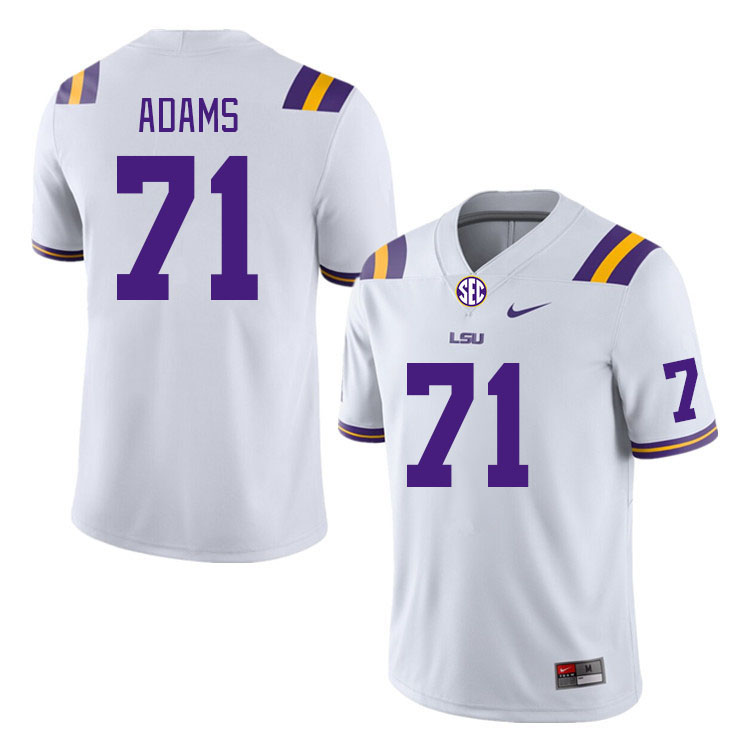 Men #71 Tyree Adams LSU Tigers College Football Jerseys Stitched Sale-White